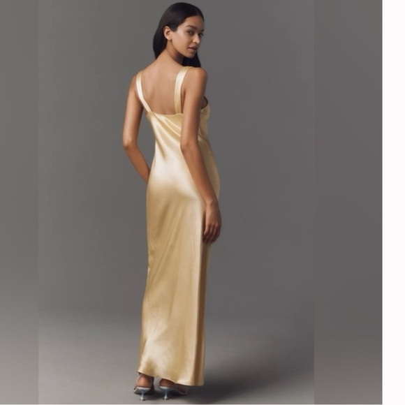 Anthropologie Sleeveless V-Neck Midi Slip Dress Size Small in Golden Canary - Picture 10 of 10